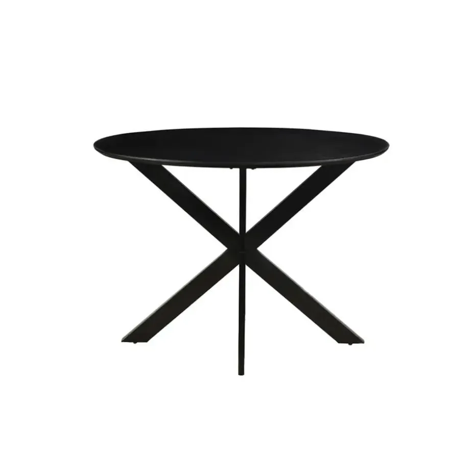 Livingfurn - Ronde Eetkamertafel Oslo Zwart - Acasiahout - 120 cm