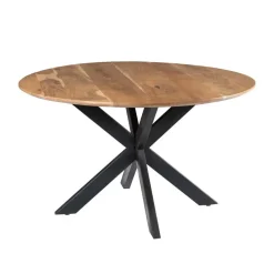 Livingfurn - Ronde Ovale Eetkamertafel - - Acasia Hout - 130 cm - Bruin