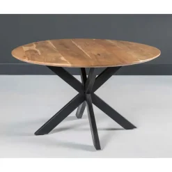 Livingfurn - Ronde Ovale Eetkamertafel - - Acasia Hout - 130 cm - Bruin