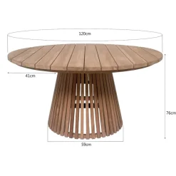 Livingfurn - Tuintafel - Cindo 120cm - Bruin