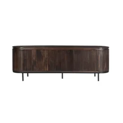 Livingfurn - TV Meubel Noor Walnut 170cm - Mangohout / Gecoat Staal