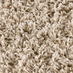 Loca Shaggy Rond Vloerkleed Beige Hoogpolig - 150 CM ROND