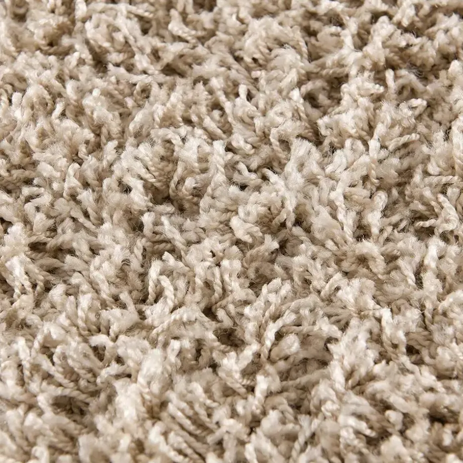 Loca Shaggy Rond Vloerkleed Beige Hoogpolig - 150 CM ROND