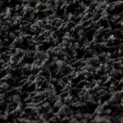 Loca Shaggy Rond Vloerkleed Zwart Hoogpolig - 150 CM ROND