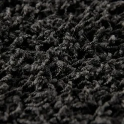 Loca Shaggy Rond Vloerkleed Zwart Hoogpolig - 150 CM ROND