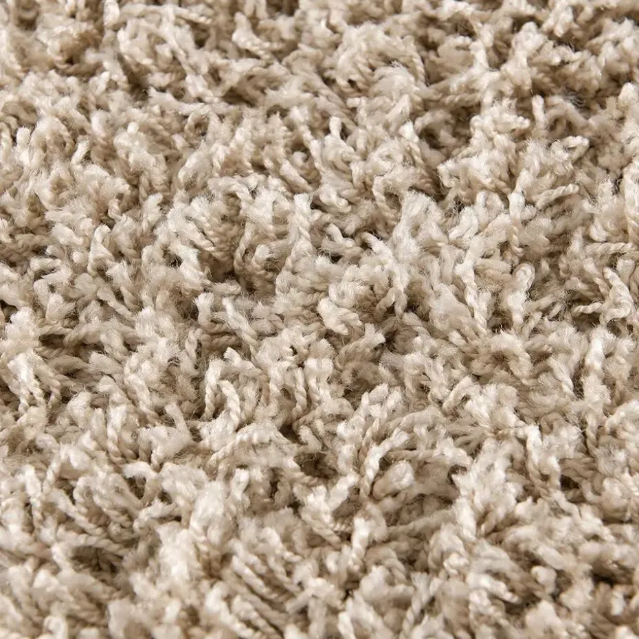Loca Shaggy Rond Vloerkleed Beige Hoogpolig - 200 CM ROND