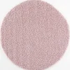 Loca Shaggy Rond Vloerkleed Licht Roze Hoogpolig - 120 CM ROND