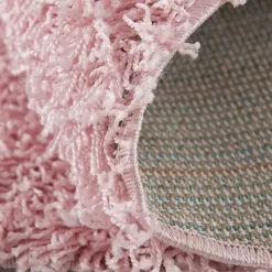 Loca Shaggy Rond Vloerkleed Licht Roze Hoogpolig - 120 CM ROND
