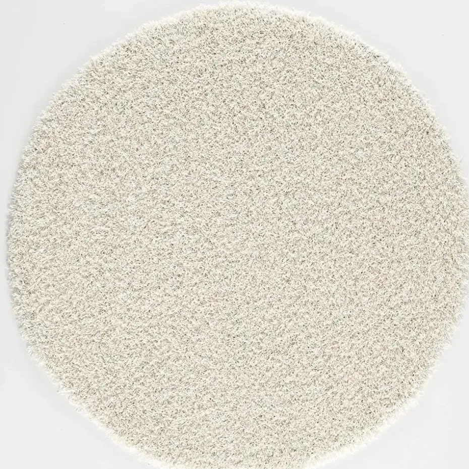 Loca Shaggy Rond Vloerkleed Creme Hoogpolig - 150 CM ROND
