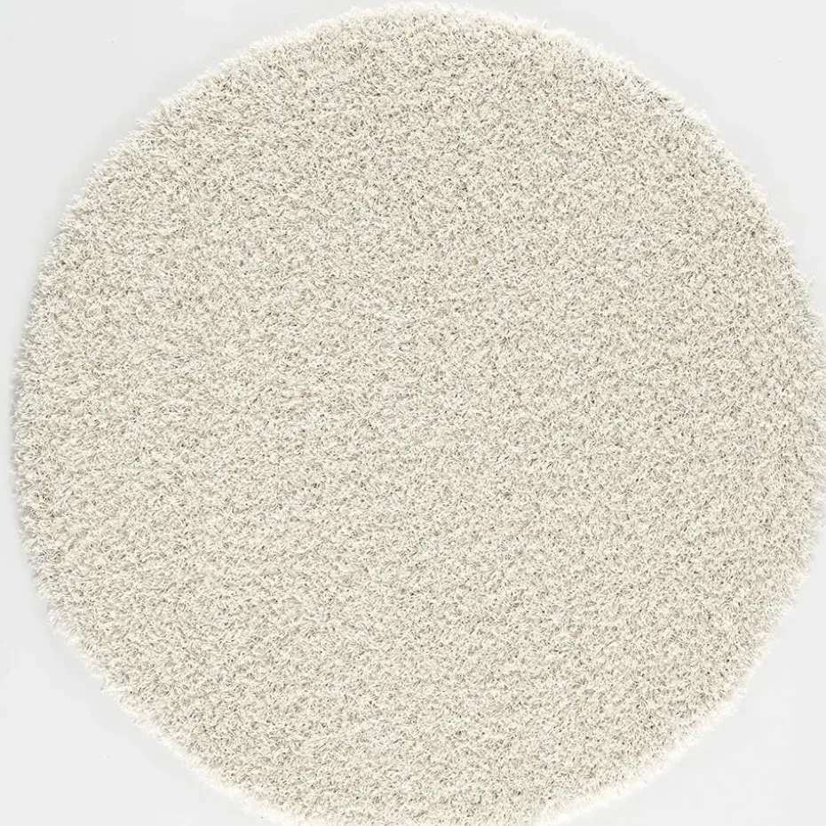 Loca Shaggy Rond Vloerkleed Creme Hoogpolig - 150 CM ROND