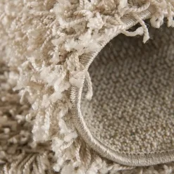 Loca Shaggy Rond Vloerkleed Beige Hoogpolig - 300 CM ROND