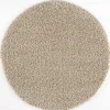Loca Shaggy Rond Vloerkleed Beige Hoogpolig - 120 CM ROND