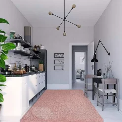 Loca Shaggy Vloerkleed – Modern Uni Effen – Roze Hoogpolig & Zacht - 160x230 CM