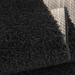 Loca Shaggy Vloerkleed – Modern Uni Effen – Zwart Hoogpolig & Zacht - 160x230 CM