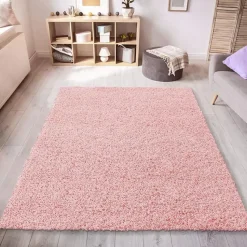 Loca Shaggy Vloerkleed – Modern Uni Effen – Roze Hoogpolig & Zacht - 140x200 CM