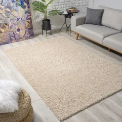 Loca Shaggy Vloerkleed Beige Hoogpolig - 200x290 CM