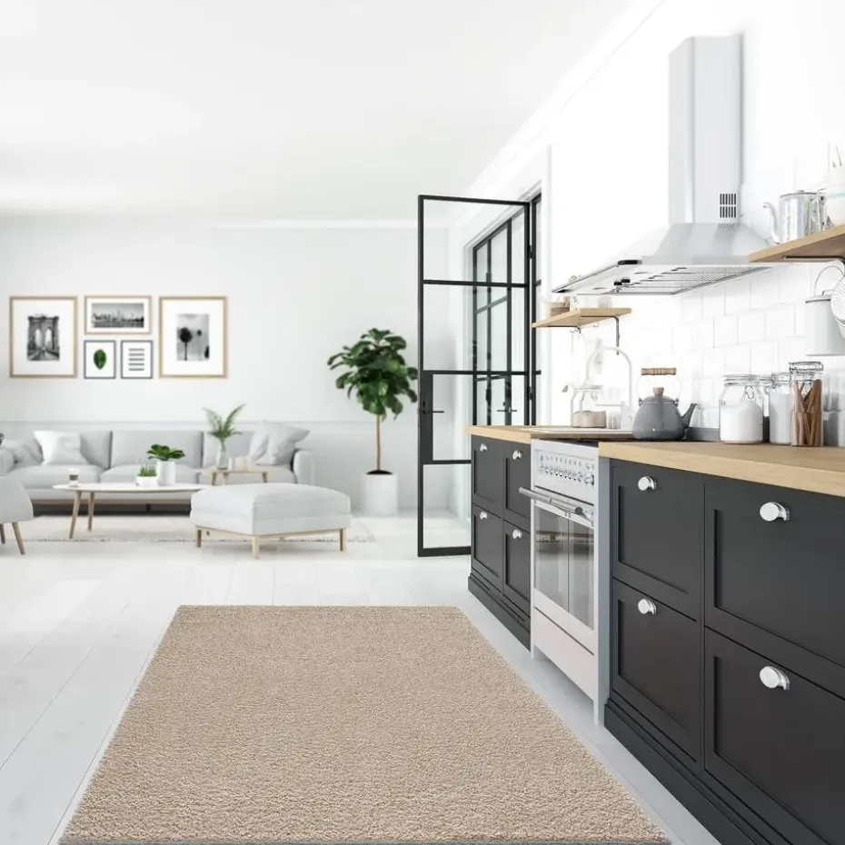 Loca Shaggy Vloerkleed Beige Hoogpolig - 120x170 CM