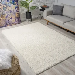 Loca Shaggy Vloerkleed Creme Hoogpolig - 140x200 CM