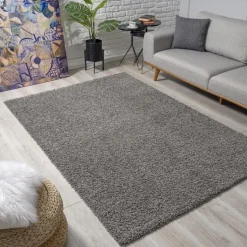 Loca Shaggy Vloerkleed Grijs Hoogpolig - 240x340 CM