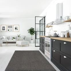 Loca Shaggy Vloerkleed Grijs Hoogpolig - 240x340 CM