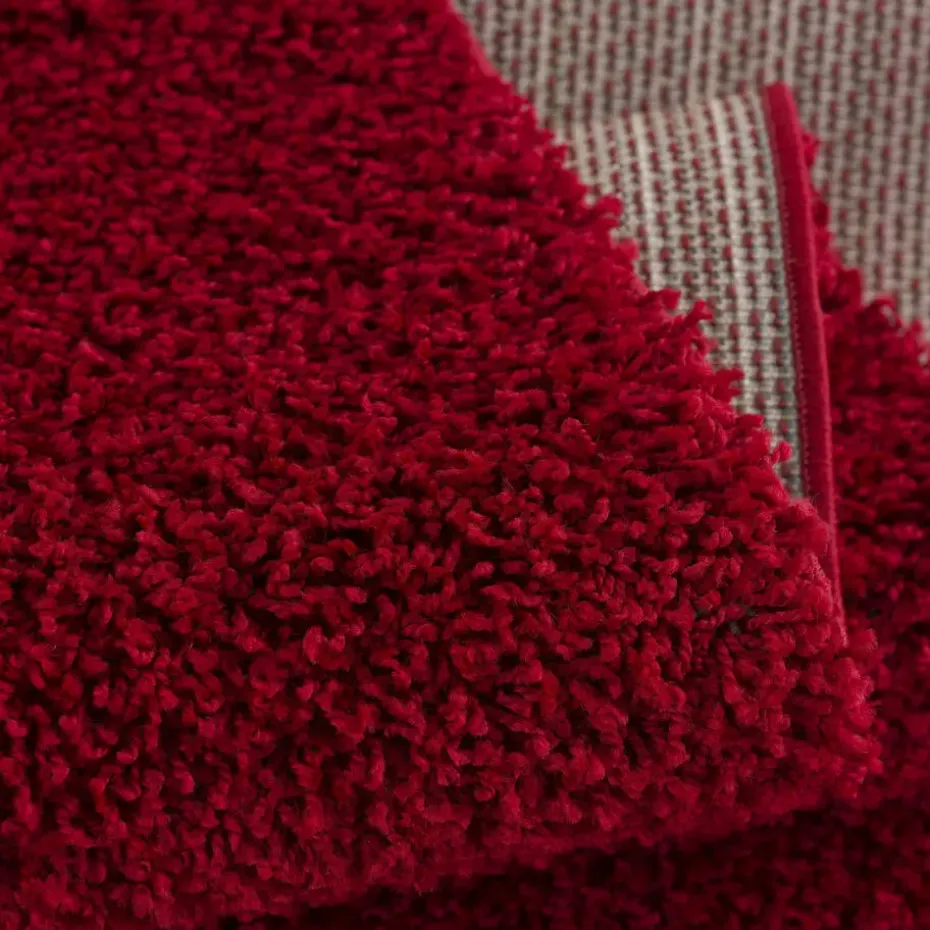 Loca Shaggy Vloerkleed Rood Hoogpolig - 140x200 CM
