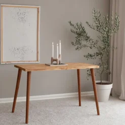 Locelso bureau - 100% grenen massief hout - Beukenhouten poten - Eikenkleur