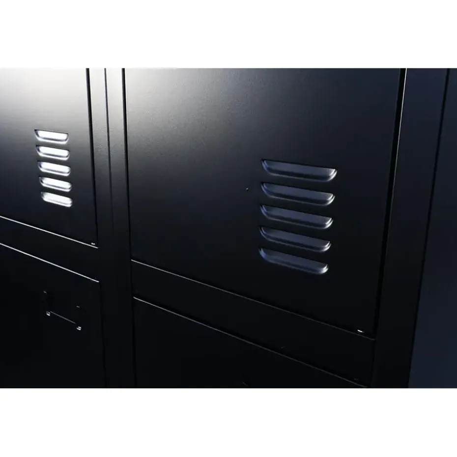 Lockerkast Zwart - 60x185 cm - 4 lockers