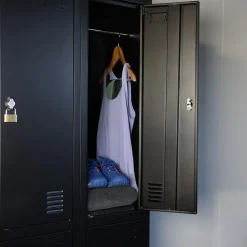 Lockerkast Zwart - 60x185 cm - 4 lockers