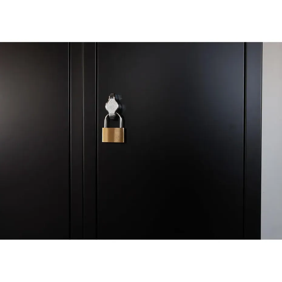 Lockerkast Zwart - 60x185 cm - 4 lockers