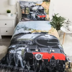 Locomotief Dekbedovertrek Trein - Eenpersoons - 140 x 200 cm - Katoen