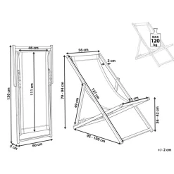 LOCRI II - Strandstoel - Grijs/Wit - Polyester
