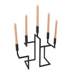 LOFT42 Hook Kandelaar - 5 Kaarsen - Metaal - Mat Zwart - 44x42x16