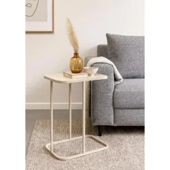LOFT42 Inris Bijzettafel - Metaal - Beige -51x35x55