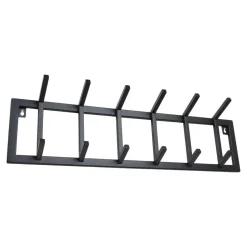 LOFT42 Kapstok Jaimy Single - Zwart – Metaal – 6 dubbele haken - 80x24x12
