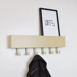 LOFT42 Mula Wandkapstok - 61x19x6 - Beige - Metaal - 6 haken