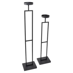 LOFT42 Vloerkandelaar Set Flame - Zwart metaal