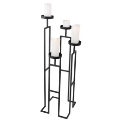 LOFT42 Vloerkandelaar Stella 4 kaarsen - Zwart metaal