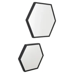 LOFT42 Wandspiegel Zeshoek Small - Zwart - 36x32