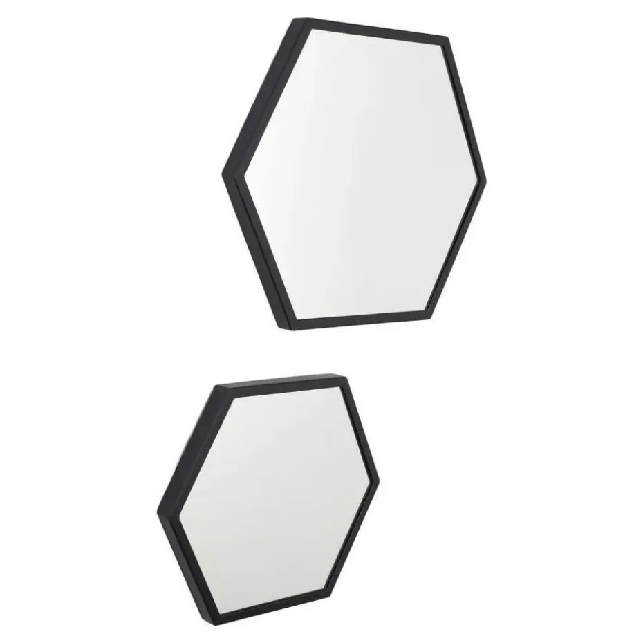 LOFT42 Wandspiegel Zeshoek Small - Zwart - 36x32