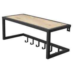 LOFT42 Woody Kapstok - Zwart – Mangohout – Metaal