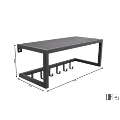 LOFT42 Woody Kapstok Zwart - Hoedenplank - Zwart Mangohout - Metaal