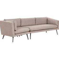 LORETELLO - Loungebank 3-zits - Beige - Links - Polyester