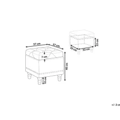 LORETTO - Poef - Beige - 37 cm - Fluweel