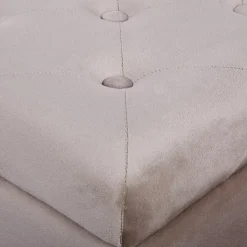 LORETTO - Poef - Beige - 37 cm - Fluweel