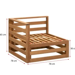 Loungebank element Clermont - hoek - 63x78x78 cm