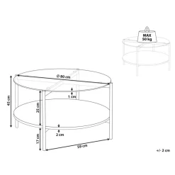 LOVELL - Salontafel - Donkerbruin/Goud - Hout