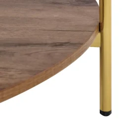 LOVELL - Salontafel - Donkerbruin/Goud - Hout