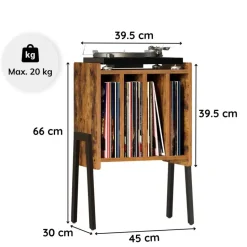 LP Opbergsysteem - Platenrek - LP Houder - Vinyl Houder - MDF - Bruin Vintage