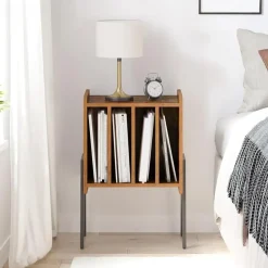 LP Opbergsysteem - Platenrek - LP Houder - Vinyl Houder - MDF - Bruin Vintage