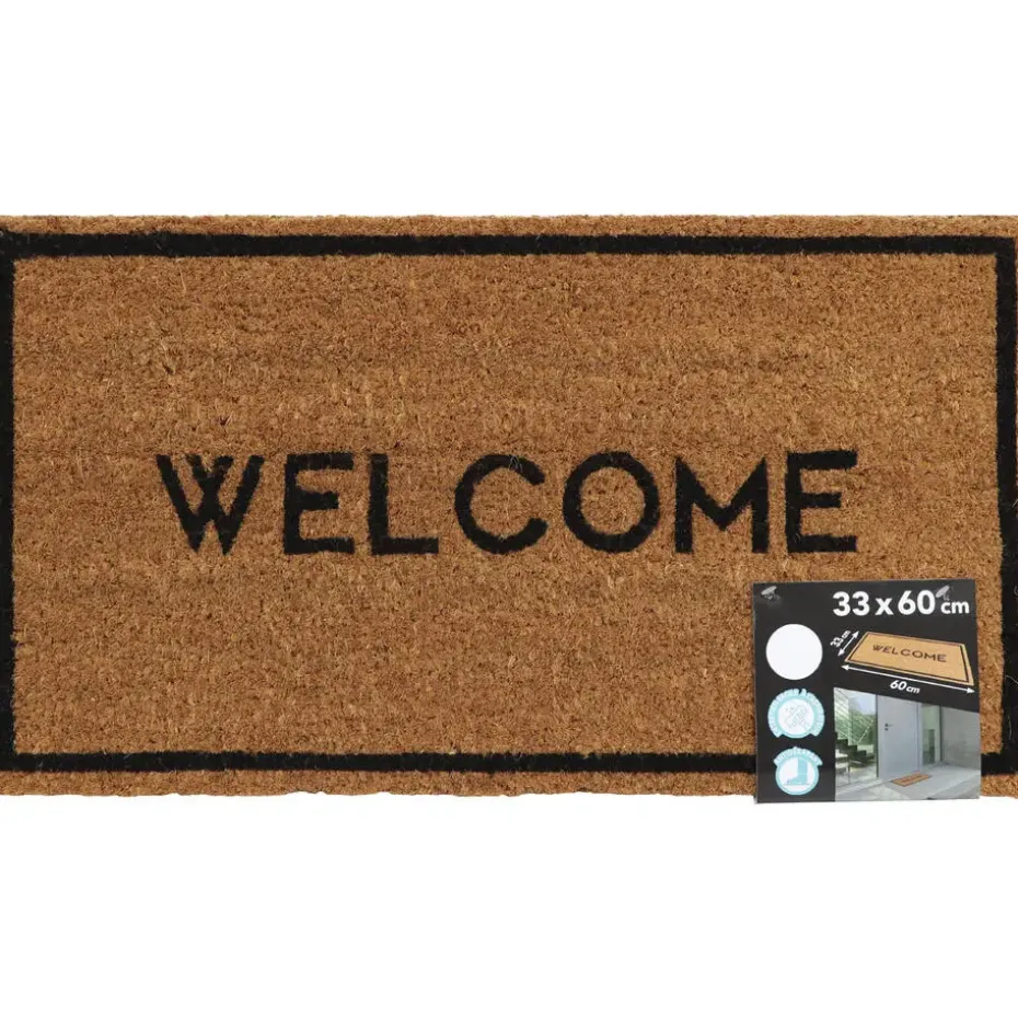 Luance Deurmat - anti slip - rechthoek - Welcome - 60 x 33 cm